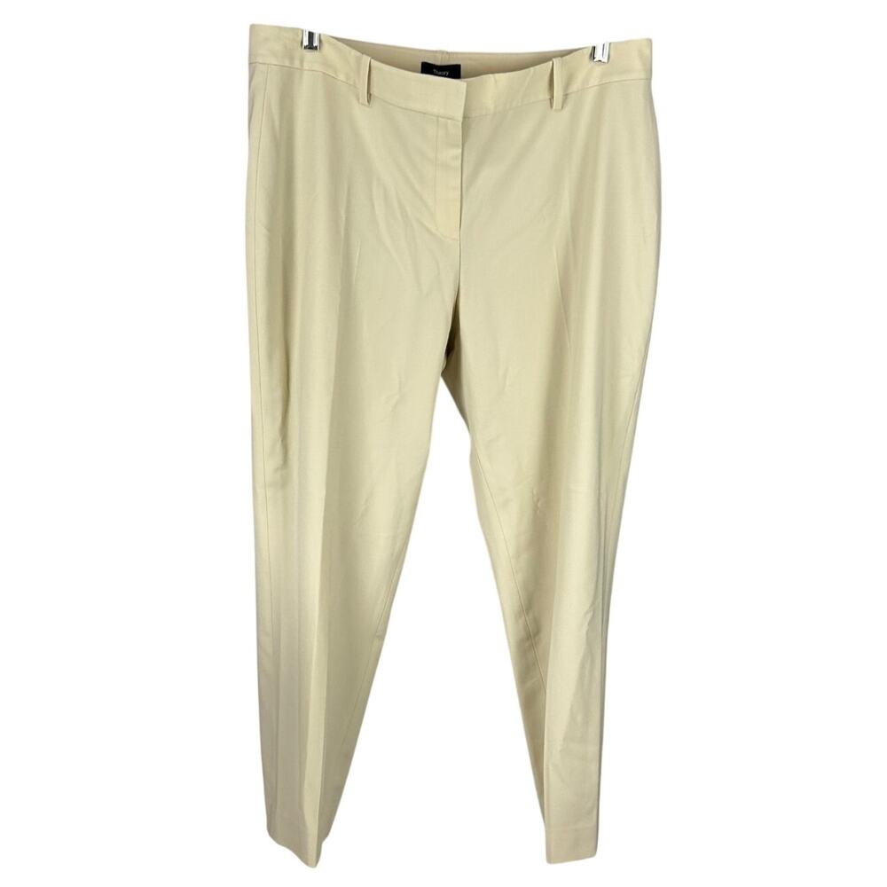Theory Treeca 2 Traceable Wool Butter Yellow Pants Women's Size 12 New With Tag